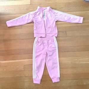 Pink Adidas tracksuit for toddler girls 24m